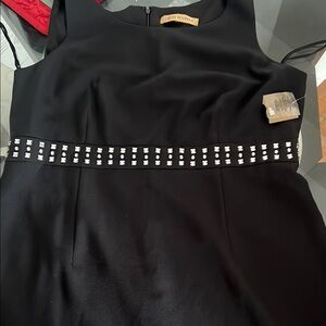 Elegant Black Dress with Studded Belt